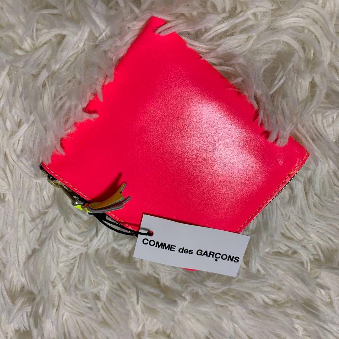 コムデギャルソン SUPER FLUO 財布　オレンジ/ピンク　SA3100SF
