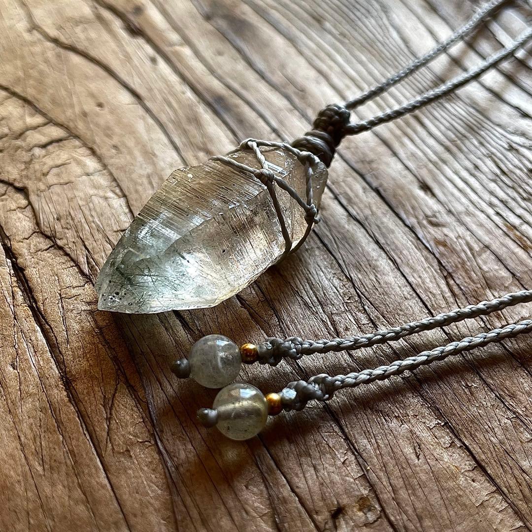 ヒマラヤ水晶 ルチルクォーツ ＊ マクラメペンダント ネックレス 28