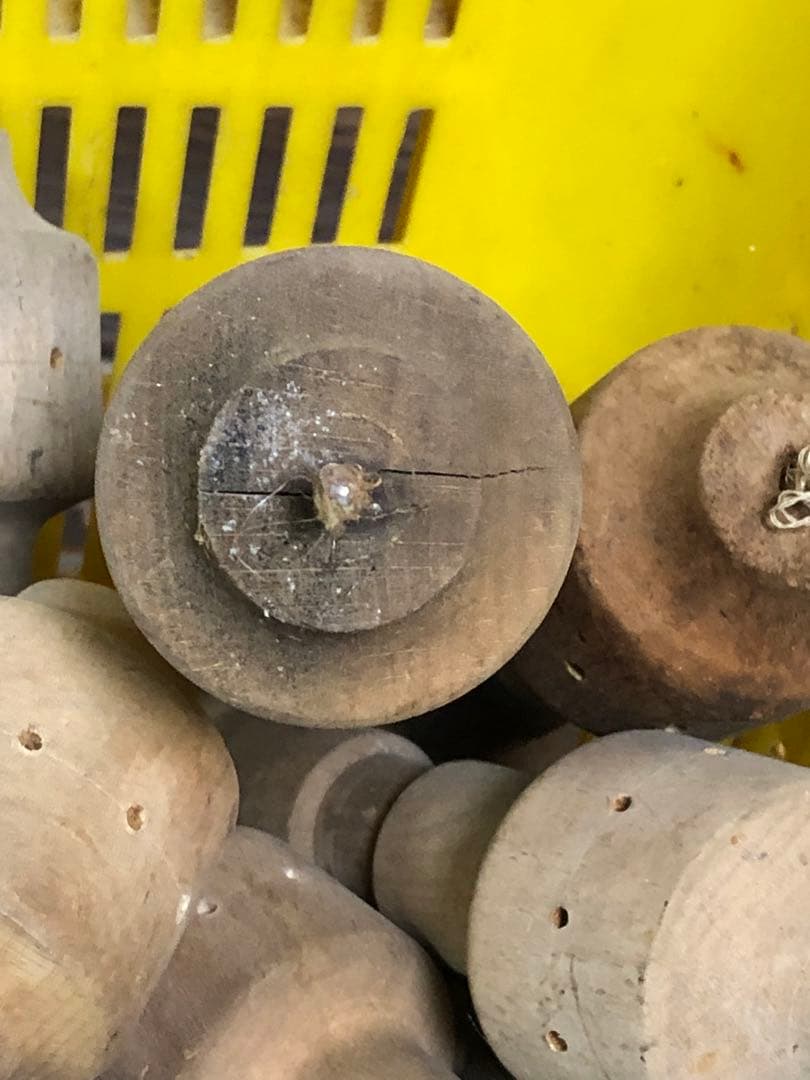 ヴィンテージ　糸巻き　木製　ハンドメイド素材　アンティーク雑貨