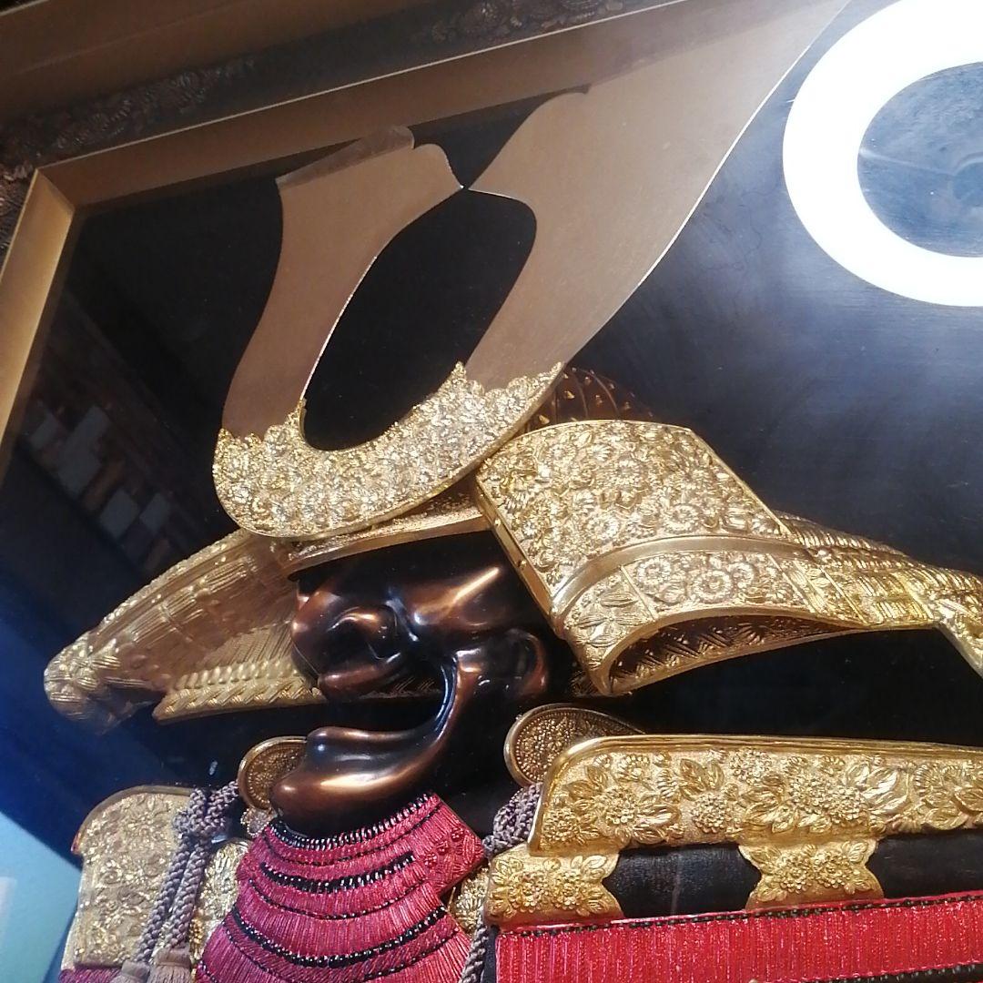 時代鎧 赤糸縅 赤糸威 鎧飾り 大鎧 鎧兜 額縁付き