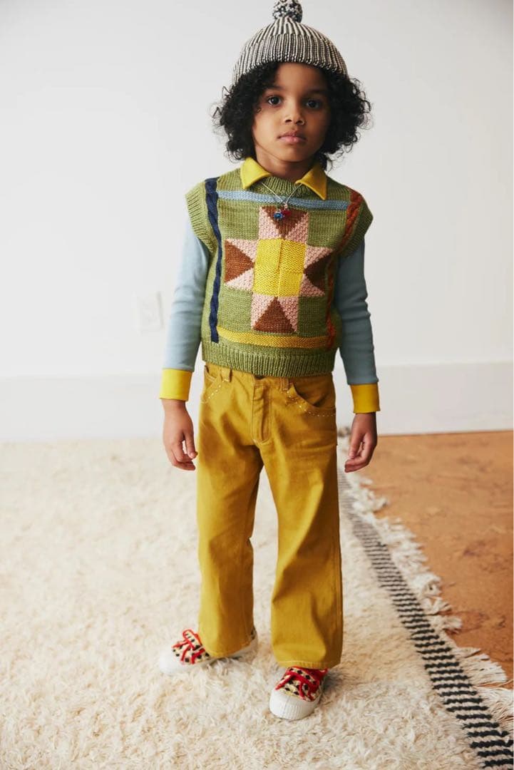 misha&puff フレアデニム イエロー 4yサイズ