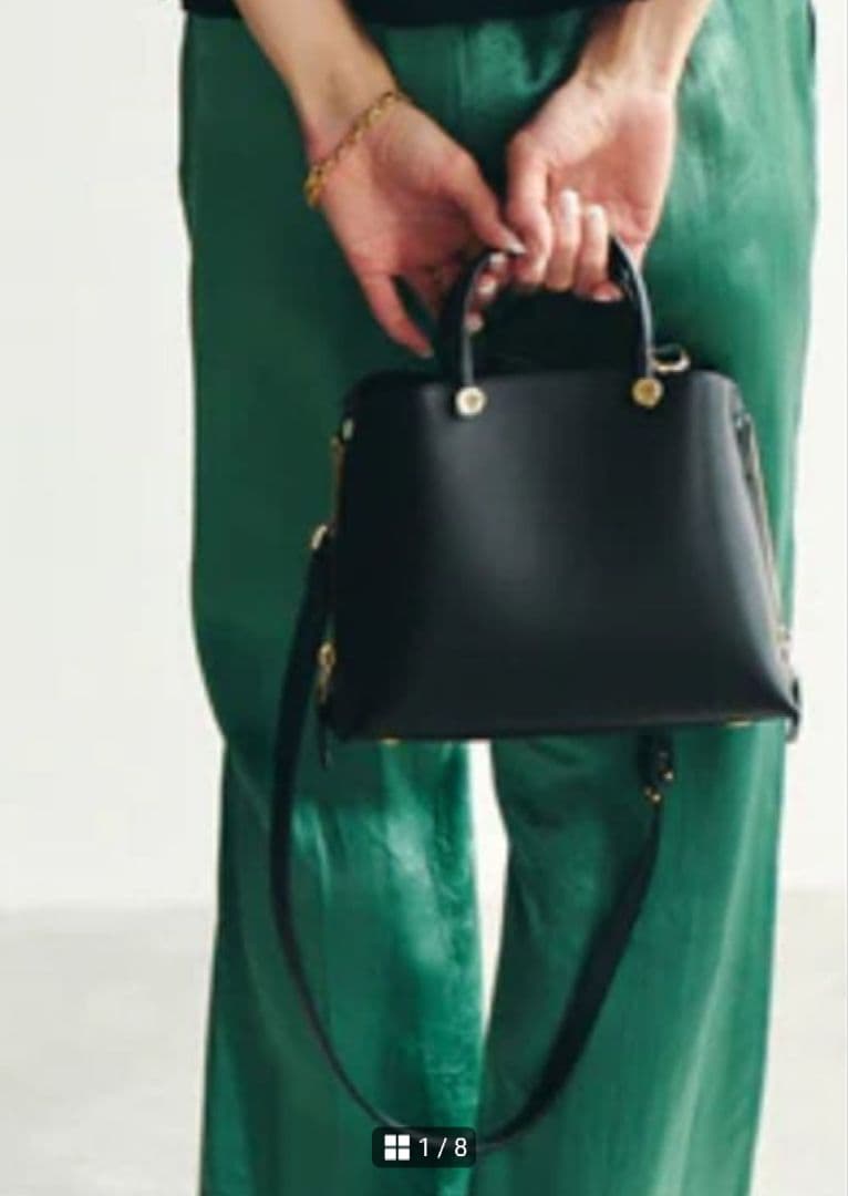 ロペE'POR Y BAG Miniサイドジップミニショルダーバッグ黒／ブルー