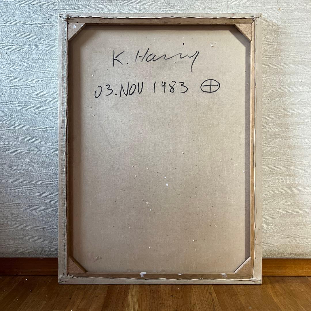 貴重　キース•ヘリング　大型肉筆油彩画