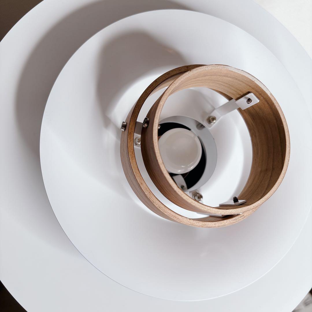 【美品]おしゃれなペンダントライト　スチール×天然木（ウォルナット）