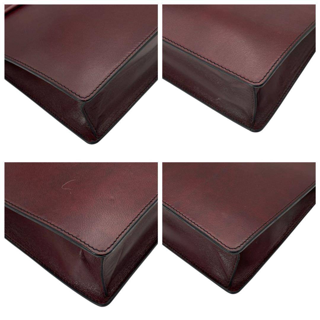 ゴールドファイル レザー ブリーフケース ビジネスバッグ ブラウン ダイアル式