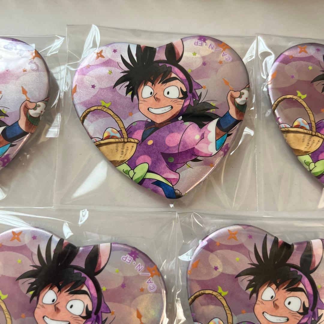 忍たま乱太郎 浜守一郎 たまご探し ハート 缶バッジ