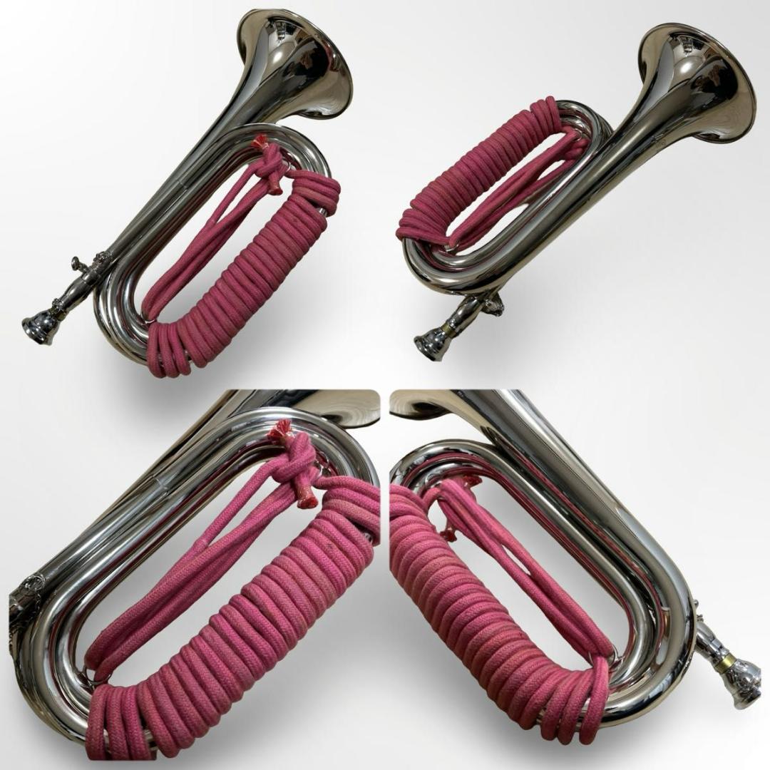 HOLST 浜松まつり 信号ラッパ 3つ巻き シルバー ケース付き 海上自衛隊