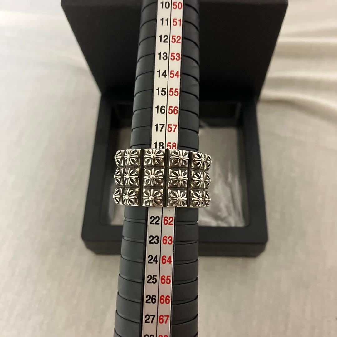 クロスリング シルバー925 刻印 19.5号 フレア ユリ