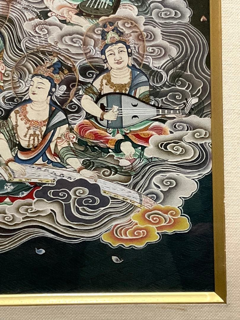 阿弥陀来迎図　手描き　仏画　肉筆　絵画