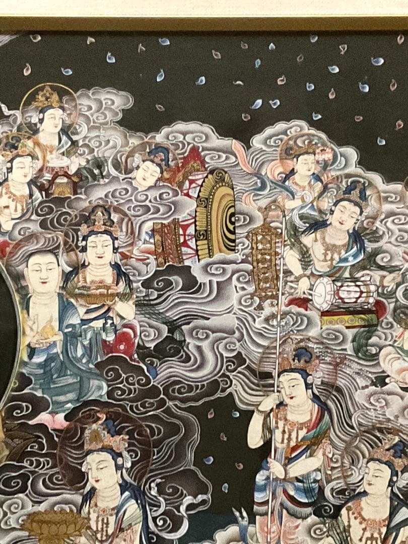 阿弥陀来迎図　手描き　仏画　肉筆　絵画