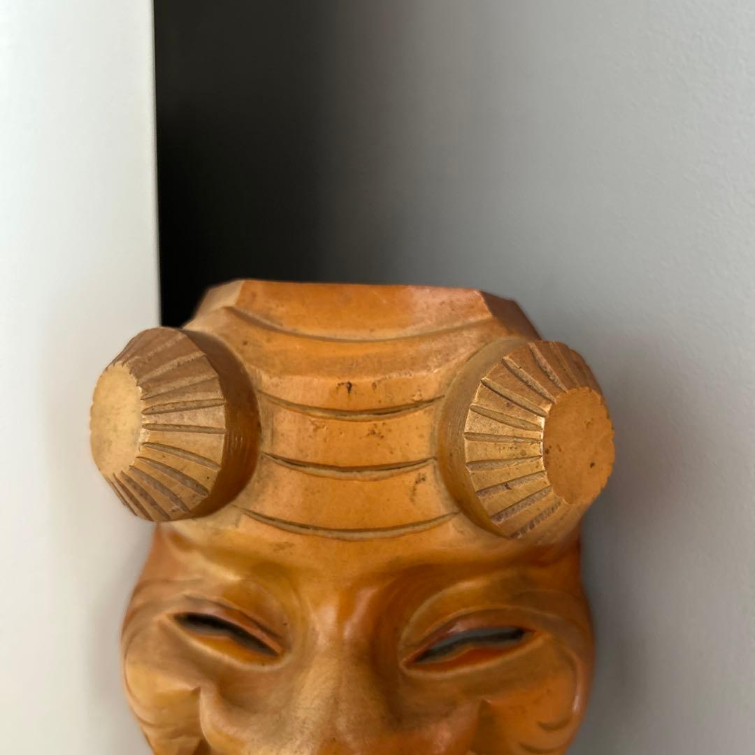 翁面 お面 木彫り 希少 骨董 レトロ ビンテージ アンティーク 昭和 レア