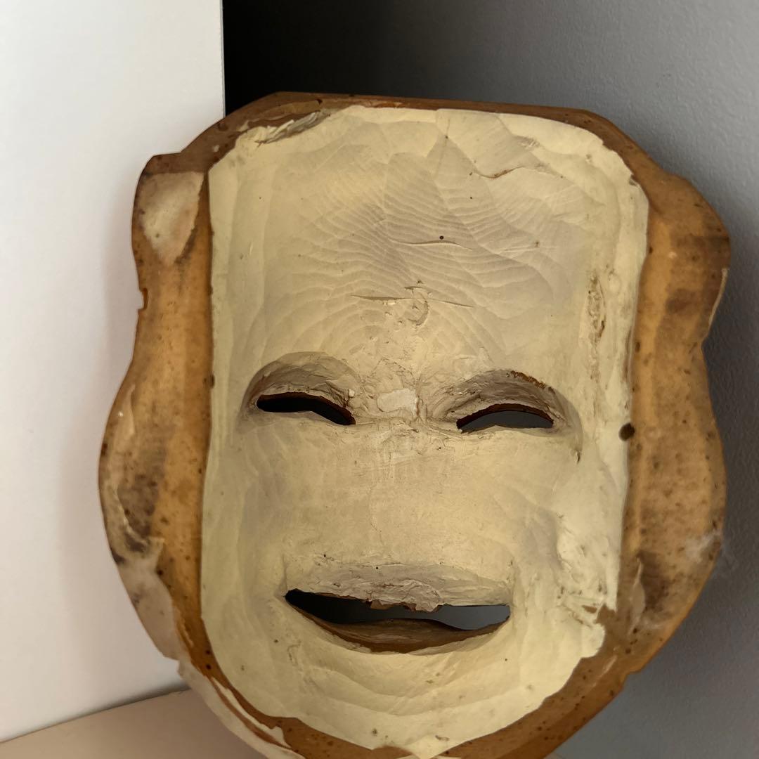 翁面 お面 木彫り 希少 骨董 レトロ ビンテージ アンティーク 昭和 レア