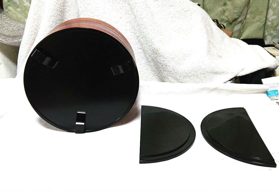 春慶塗曲水指　漆器蓋付きA454