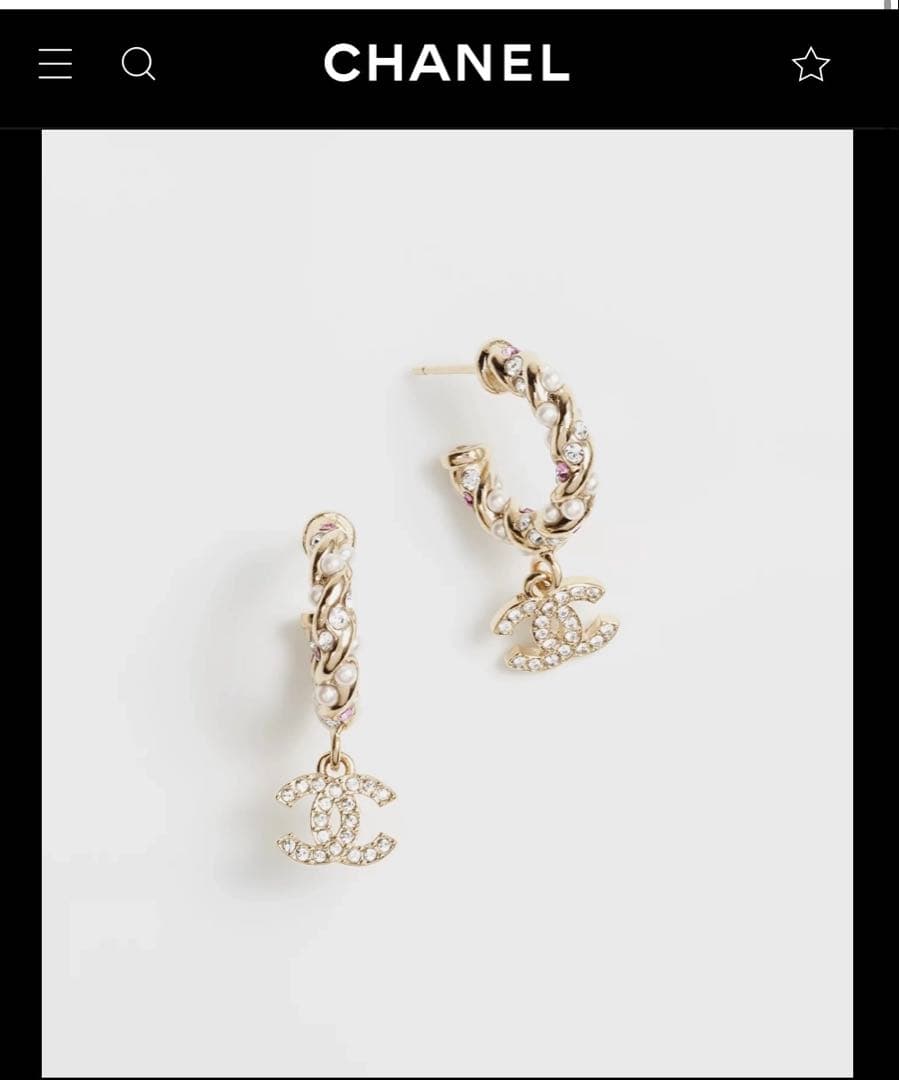 CHANEL フープロゴピアス　美品