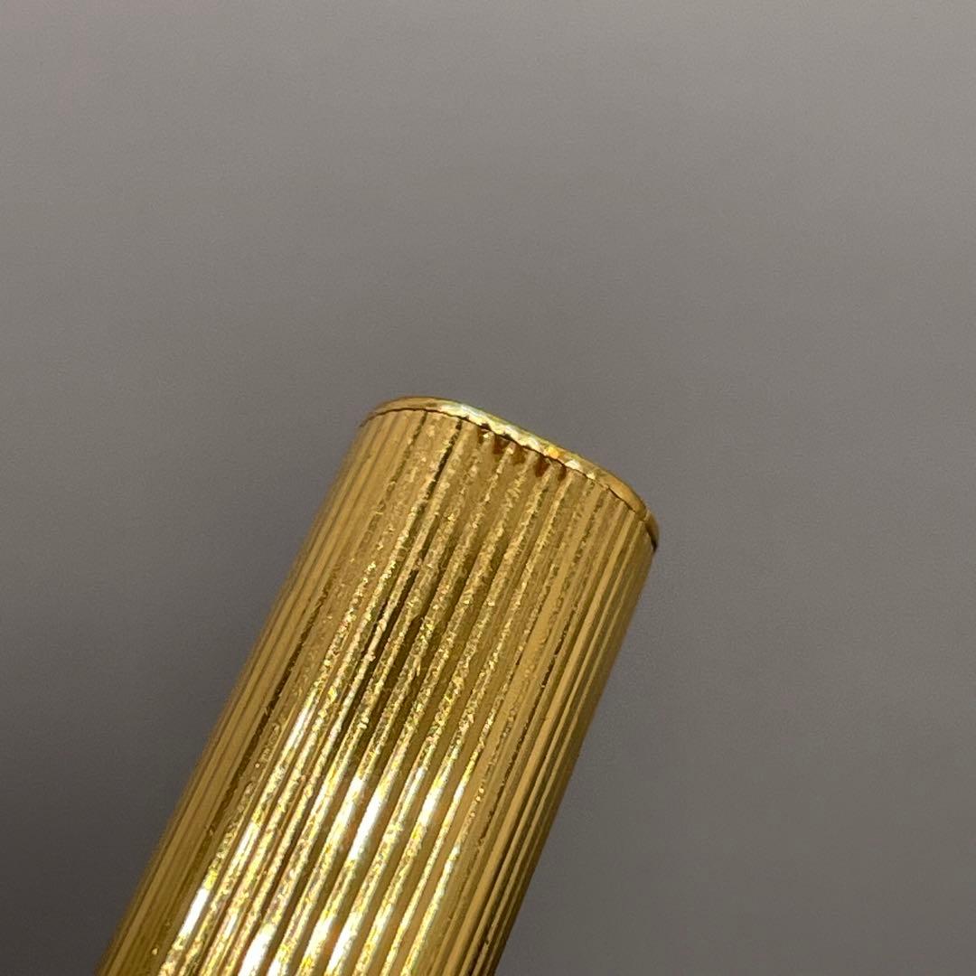 PE321□カルティエ トリニティ キャップ式ボールペン ストライプ ゴールド