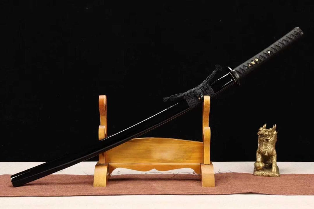 無地鉄鍔打刀 黒漆鞘 居合刀 美術刀 刀装具 模擬刀 日本刀 模造刀 鑑賞用