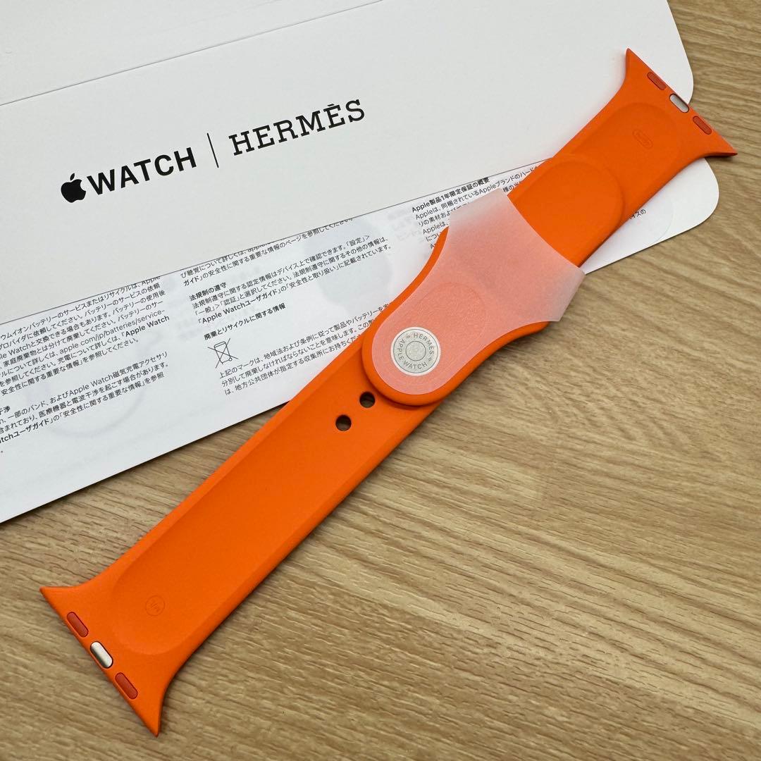 2518 未使用　46㎜ Apple Watch エルメス　オレンジ　シリコン