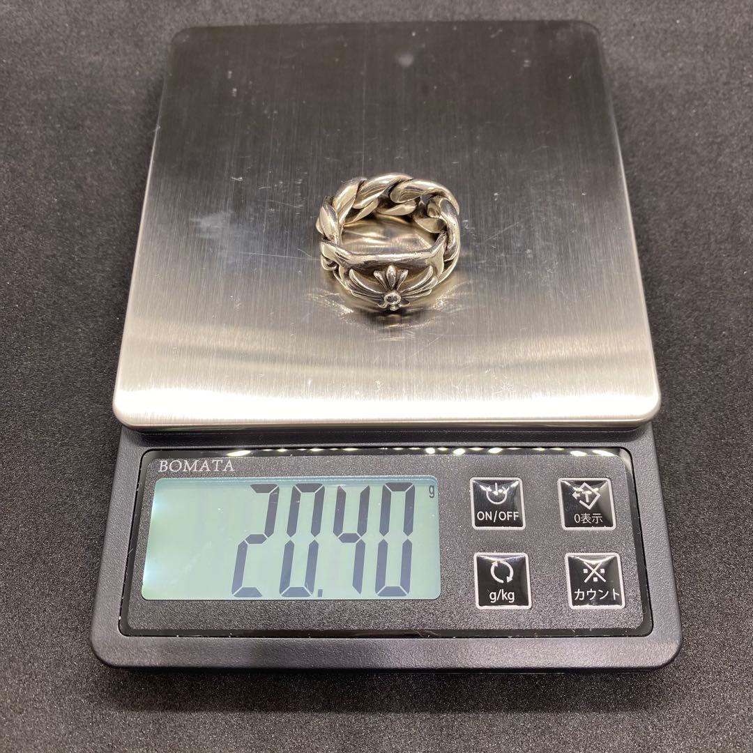 【箱付き】 A&G シルバー チェーン クロス リング 19.5号