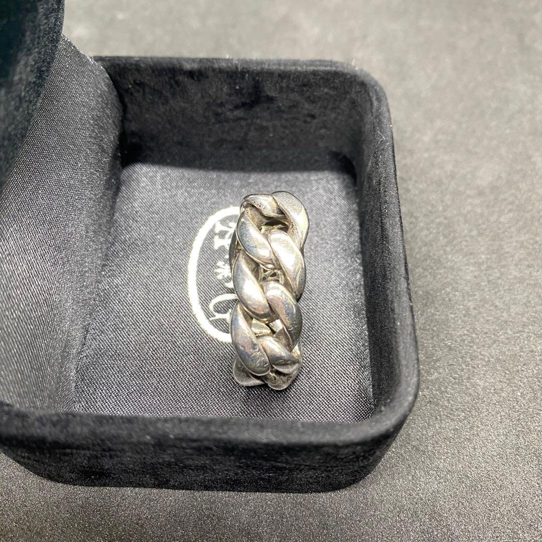 【箱付き】 A&G シルバー チェーン クロス リング 19.5号