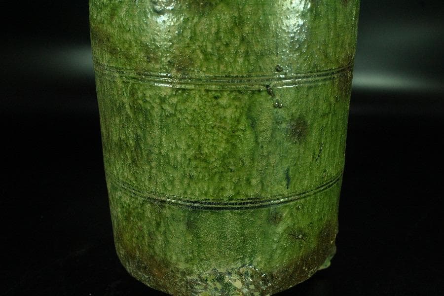 中国美術 緑釉 菌 後漢 時代物(K-A357)
