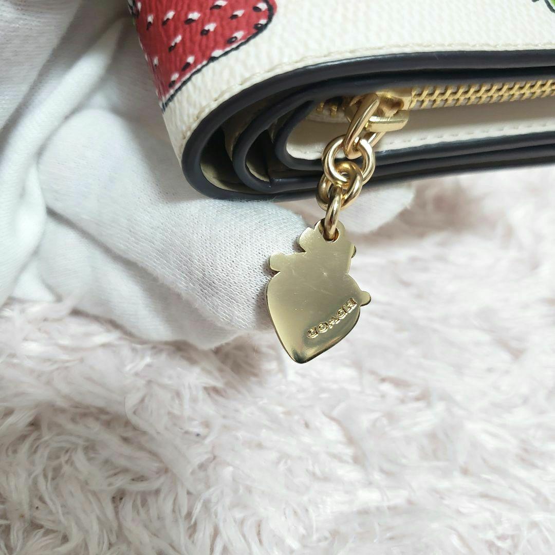 コーチ COACH ストロベリー ミニ折り財布 財布 いちご 極美品