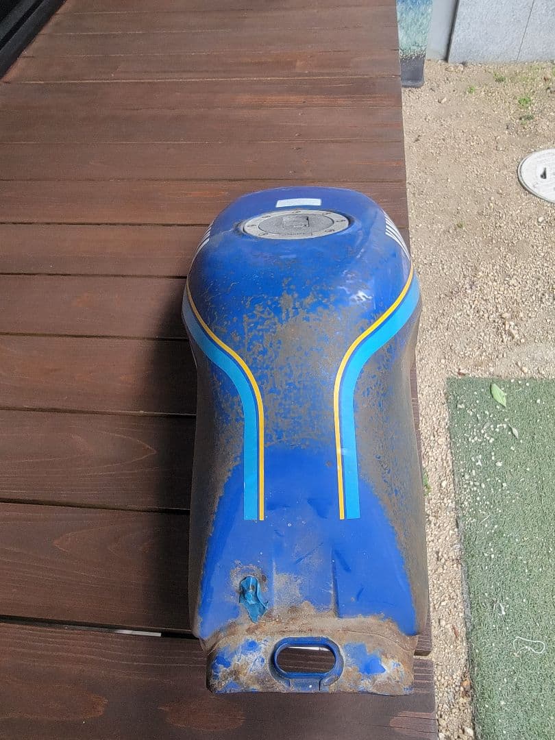 YAMAHA バイクタンク 青 ストライプデザインTZR125 用