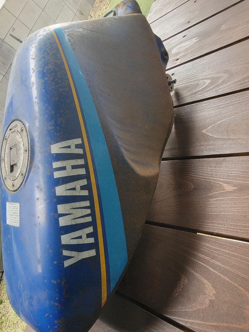 YAMAHA バイクタンク 青 ストライプデザインTZR125 用