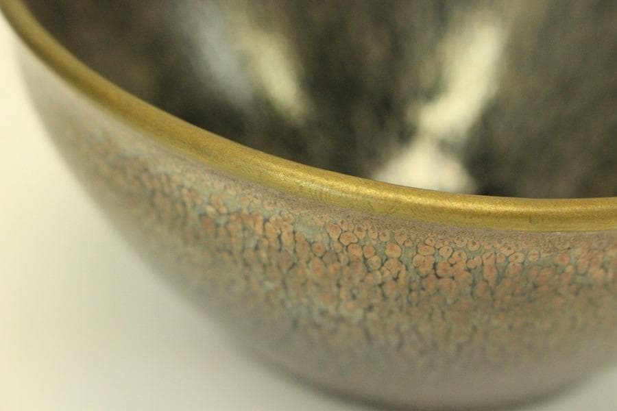 茶道具 天目茶碗 真塗台 揃 骨董 古美術(LC986)