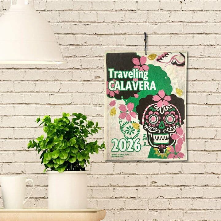 骸骨カレンダー2026】ガイコツ メキシコ★個性的スカルおしゃれメキシカン壁掛け