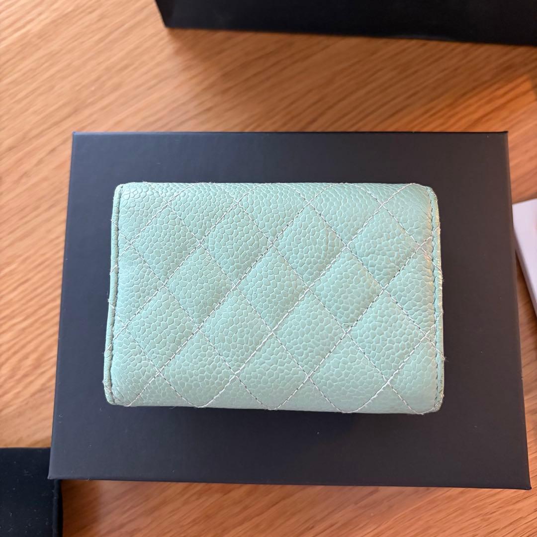 CHANEL ボーイシャネル 三つ折り財布 ミントグリーン