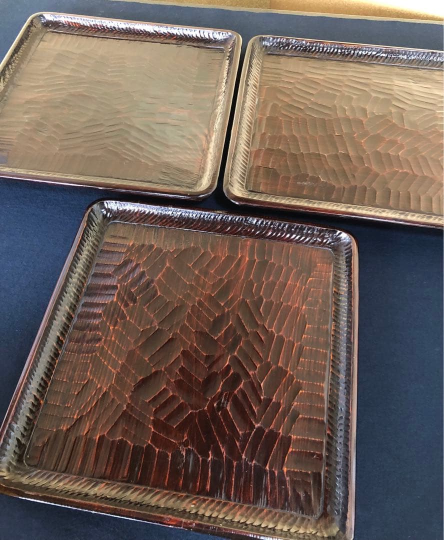 《レ》伝統工芸 讃岐彫 四方膳6客 讃岐膳 盆 刳抜 251201お2