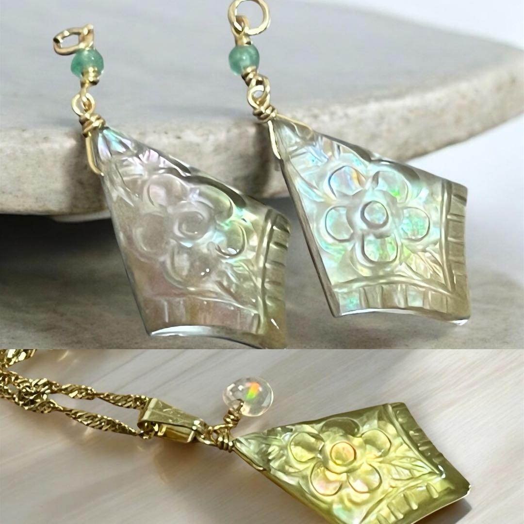 R Hです⭐︎14kgfブラウンマザオパ✖️水晶のチャーム