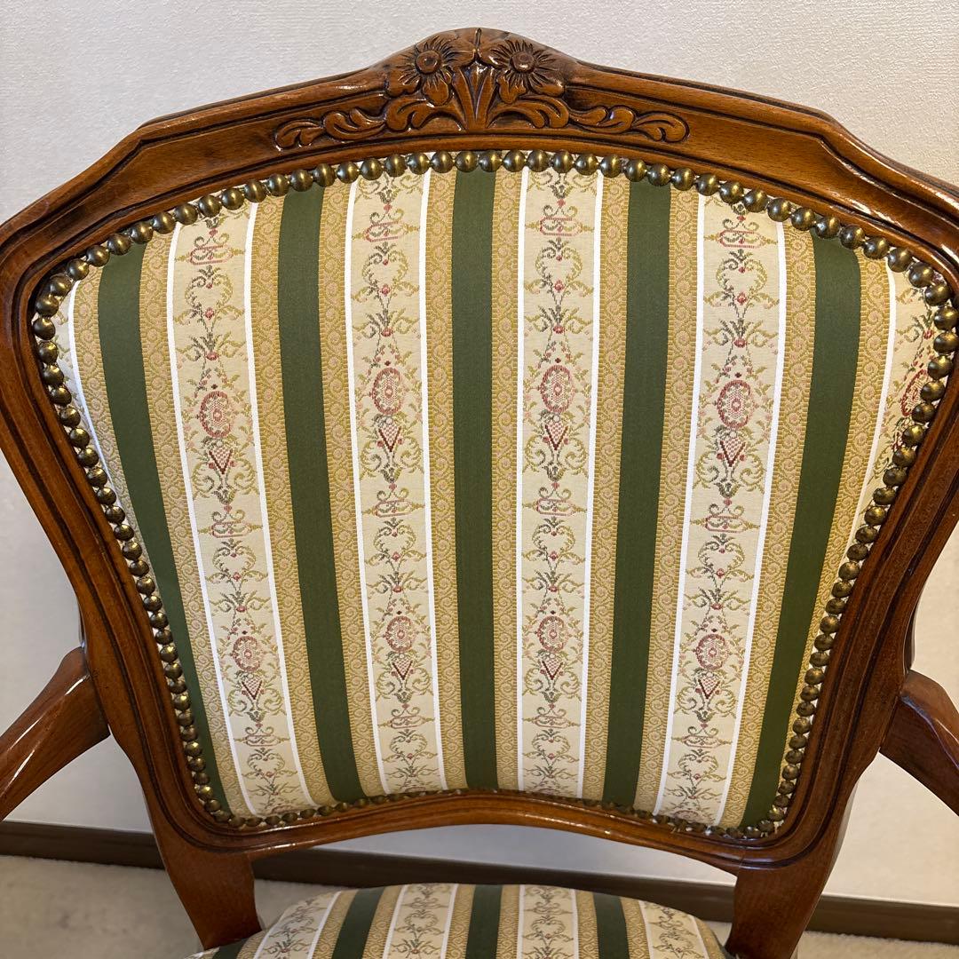 アンティーク 調/ロココ調/クラシック/猫脚アームチェアロココ調肘掛けチェア