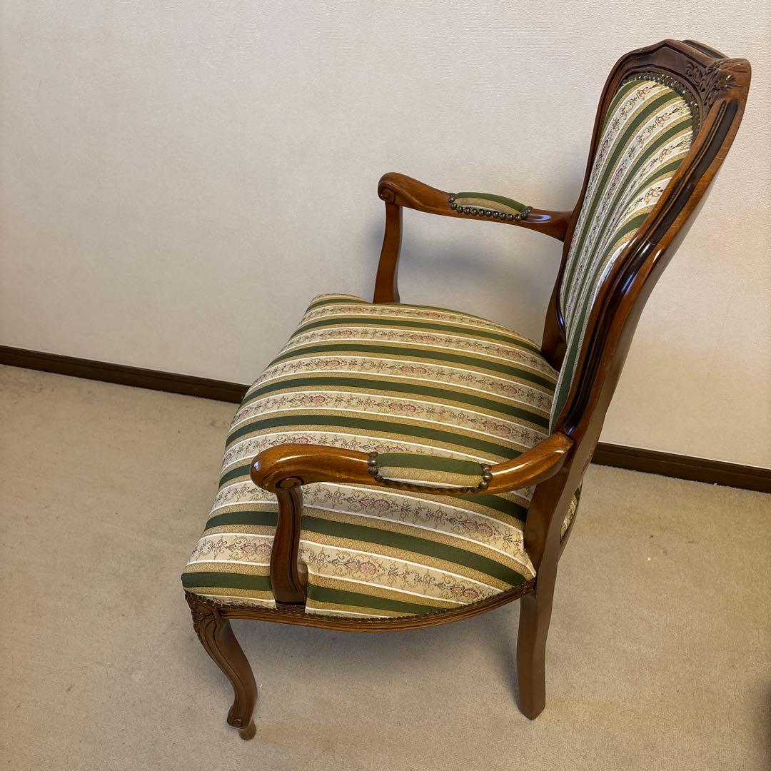 アンティーク 調/ロココ調/クラシック/猫脚アームチェアロココ調肘掛けチェア