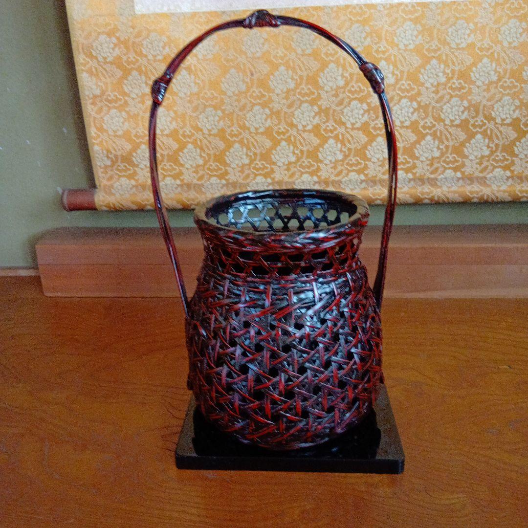 籃胎漆器　花籠