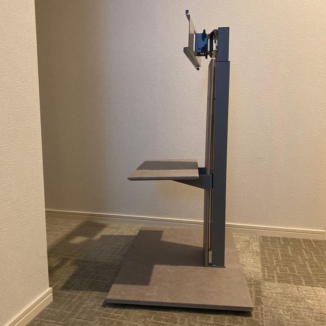 スタイリッシュ可動式テレビスタンド最大77V対応 ストーングレー