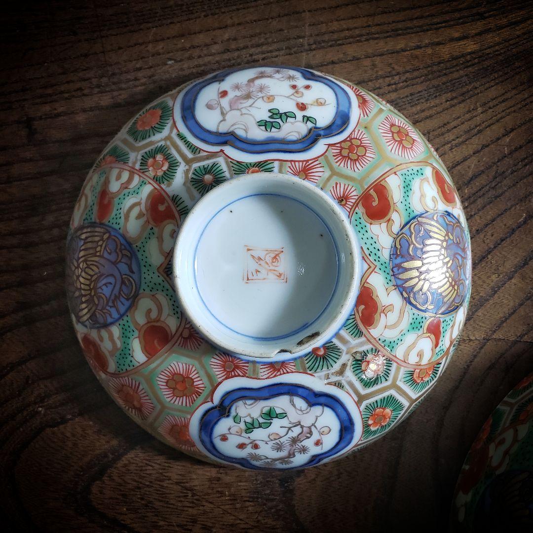 蓋物　蓋茶碗　古伊万里　金襴手　染付　亀甲　舞鶴　鳳凰　松竹梅　角福　ニュウ