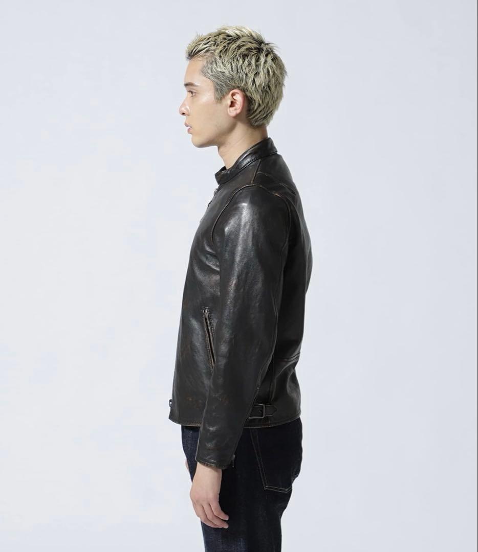 AVIREX レザージャケット エイジドレザーシングルライダース Mサイズ