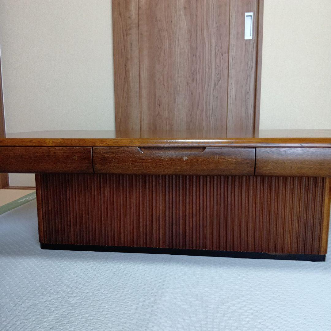 アンティーク　カリモク　木製センターテーブル 引き出し付き