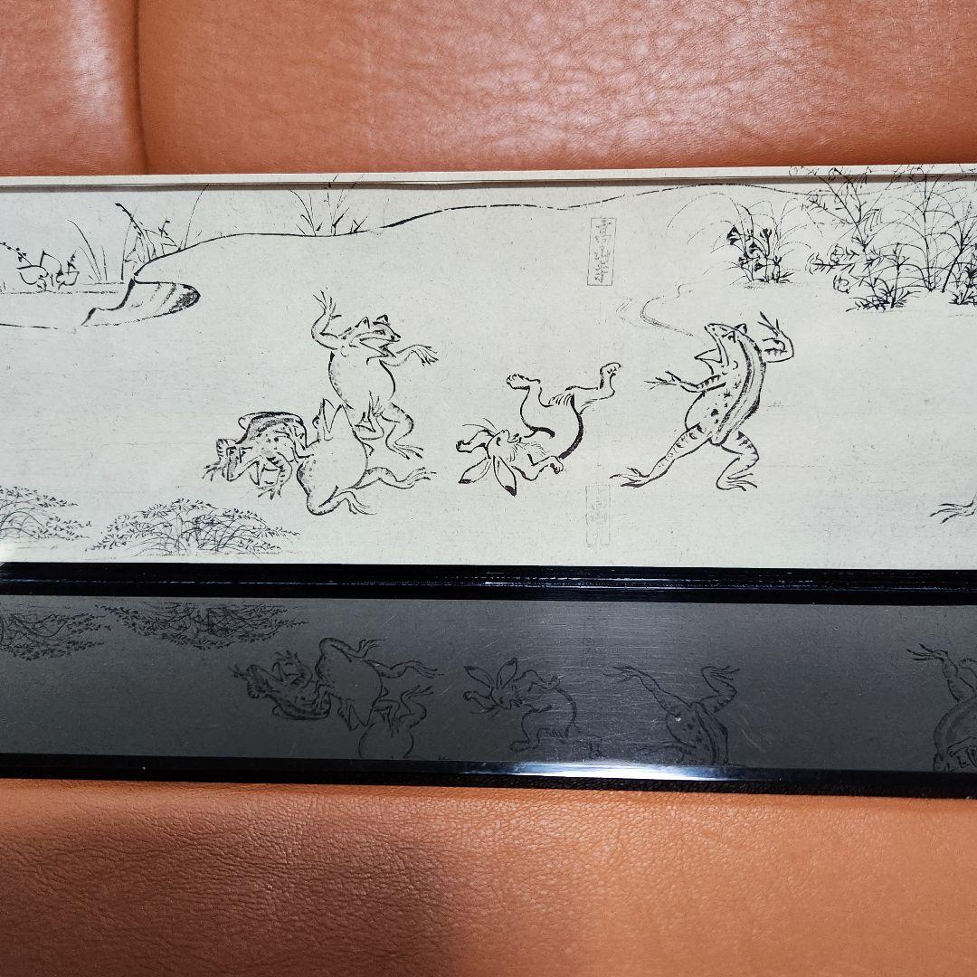 【巻物スタンド付き】国宝鳥獣人物戯画　縮小絵巻物　高山寺蔵　便利堂