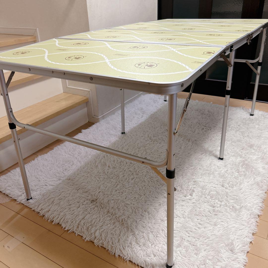 廃盤品　Coleman コールマン スリム四折テーブル　コールマンランタン柄