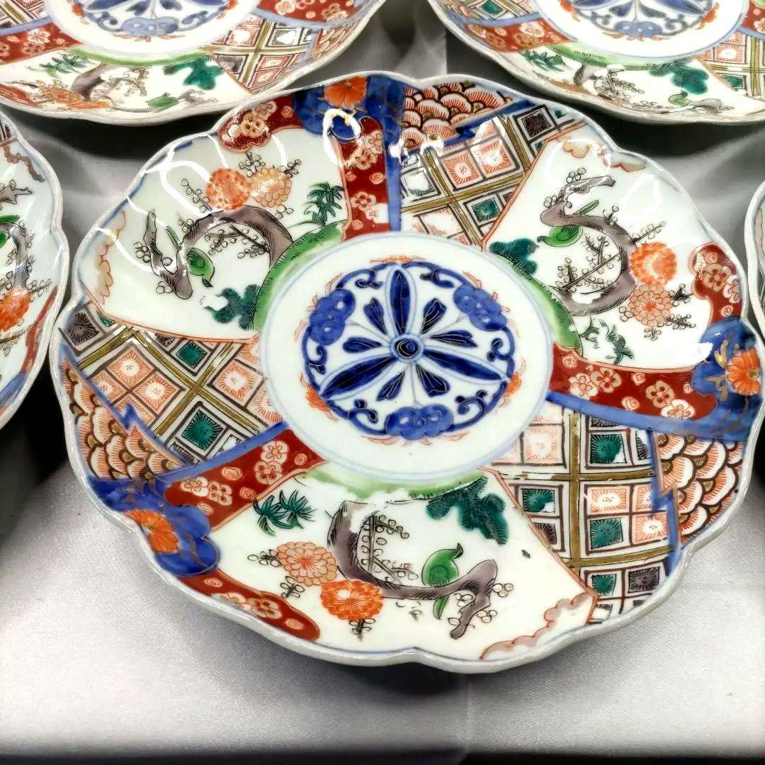 有田焼　伊万里焼　古伊万里　金彩　色絵　7寸皿　平皿　中　大皿　盛り皿5客セット