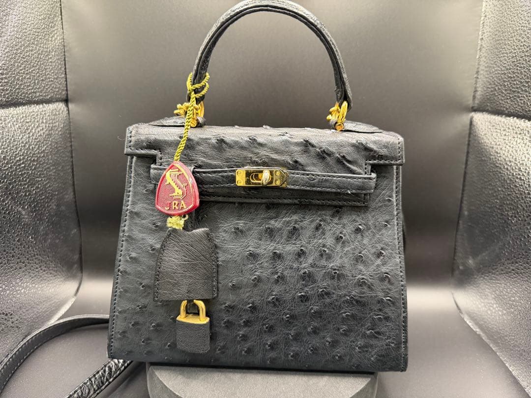 【値下げ】オーストリッチ ブラック ハンドバッグ