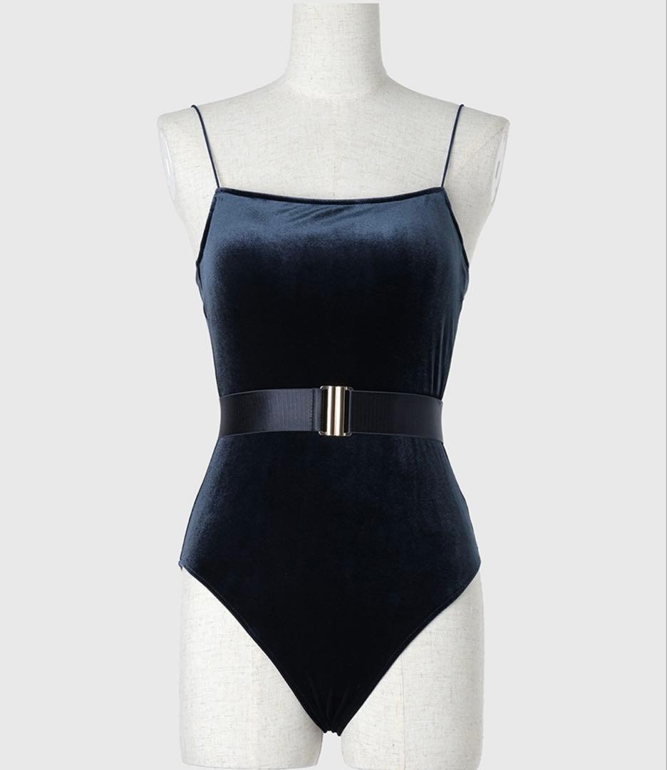 anuans ベルテッドワンピーススウィムウェア