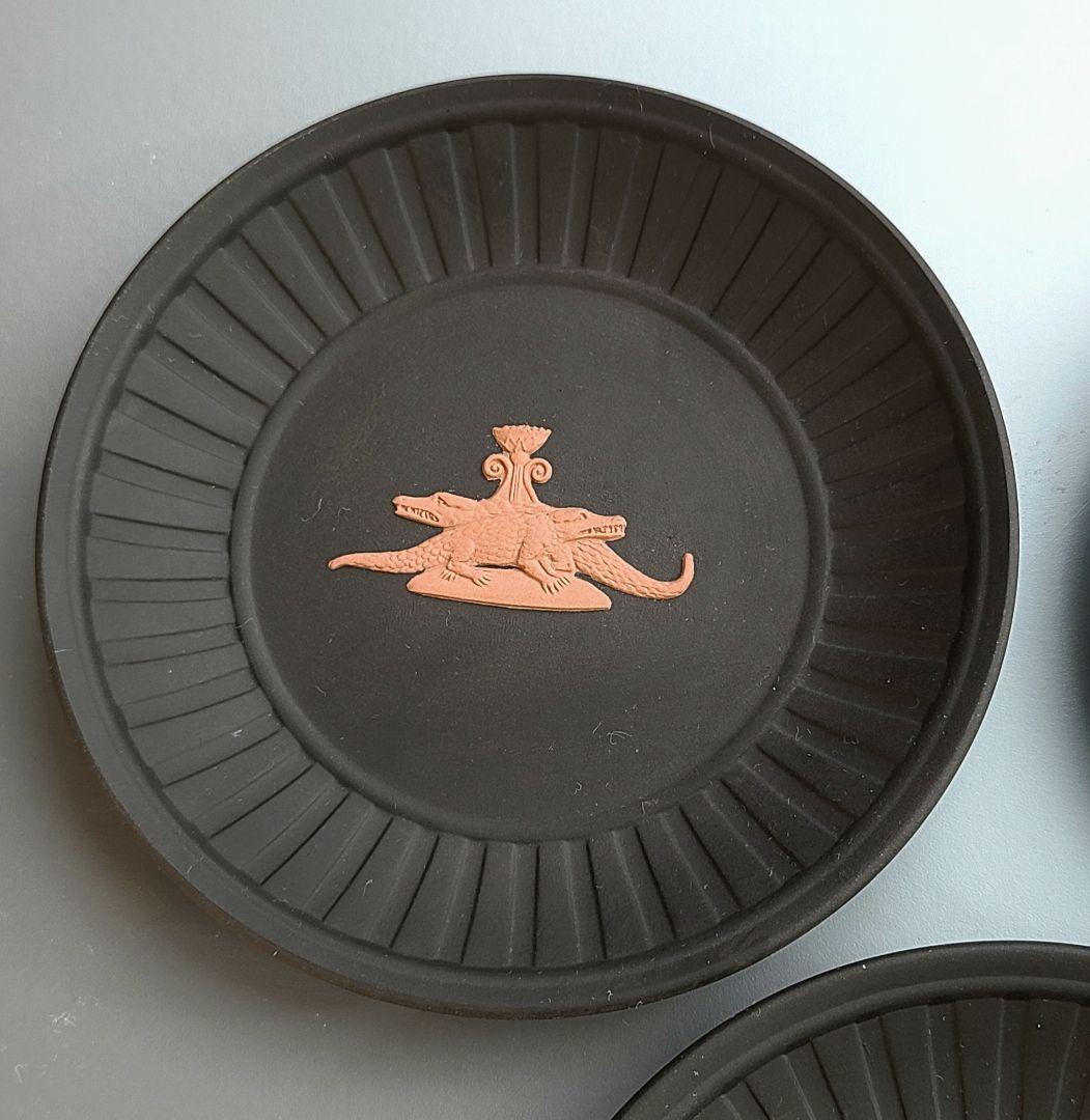 ウェッジウッド ブラックバサルト ワニ柄 エジプシャン プレート 3枚セット