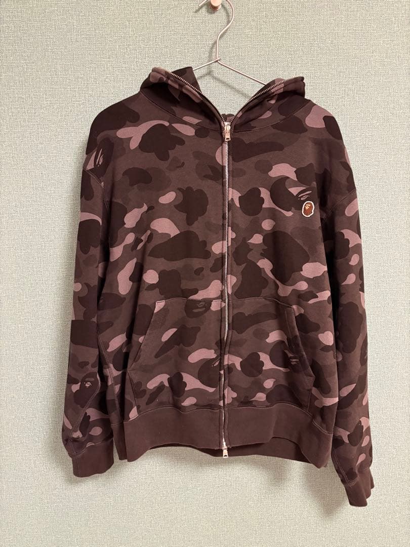 【極美品】A Bathing Ape 迷彩柄 ジップアップパーカー L