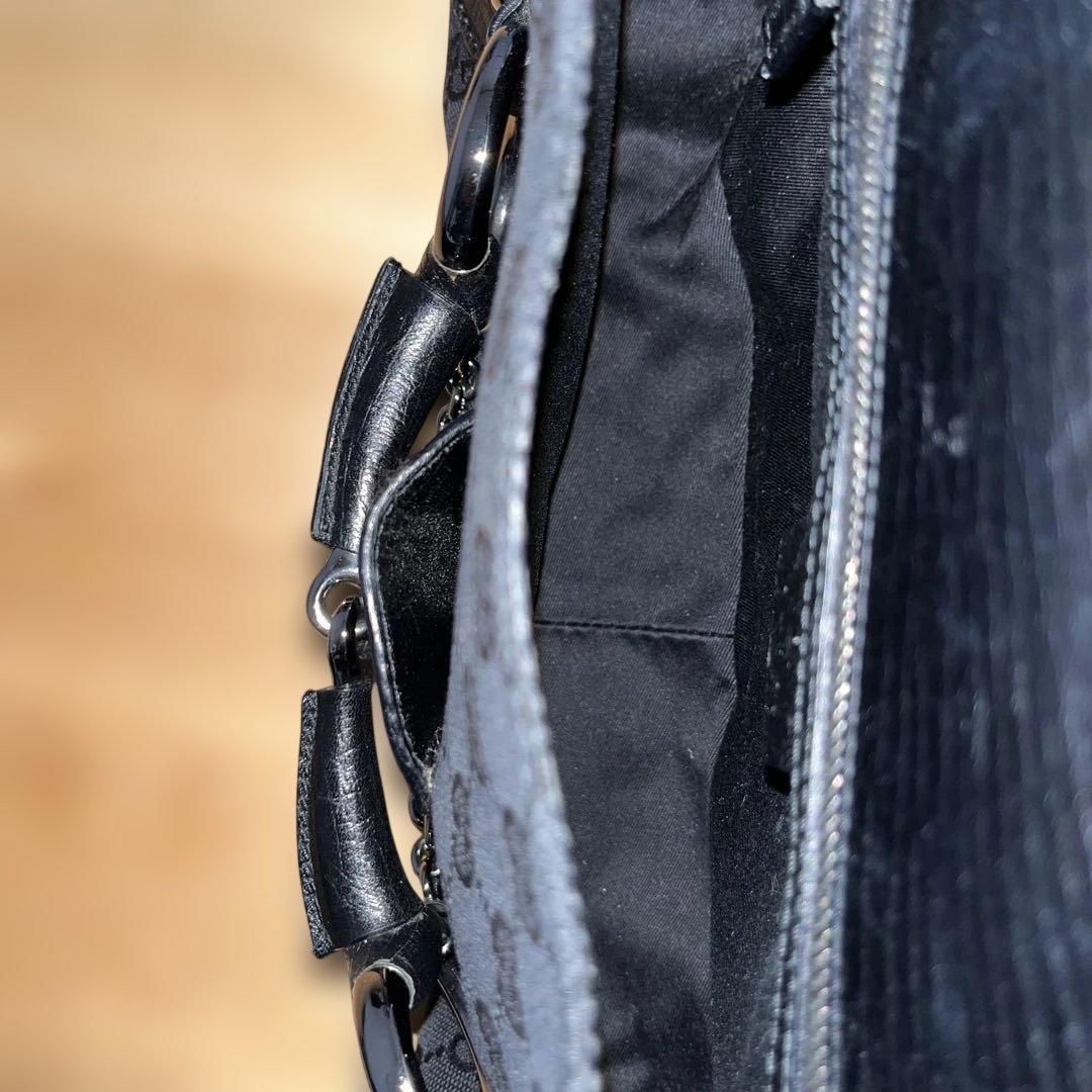 美品！GUCCI グッチワンショルダーハンドバッグ キャンバス　ホースビットレザ