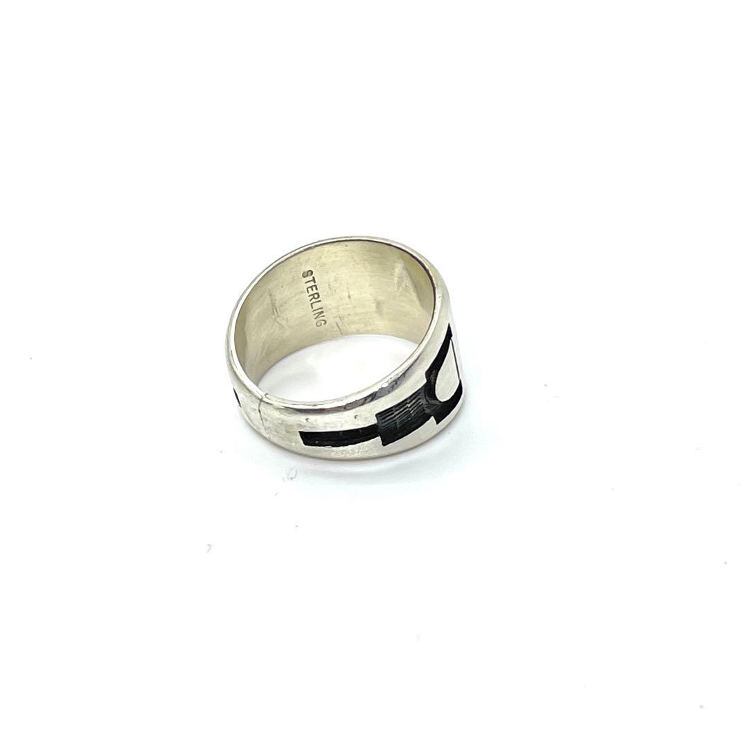 ●ホピ族・レオン ロマキマ作●オーバーレイ・ハーフサン●シルバーリング●925