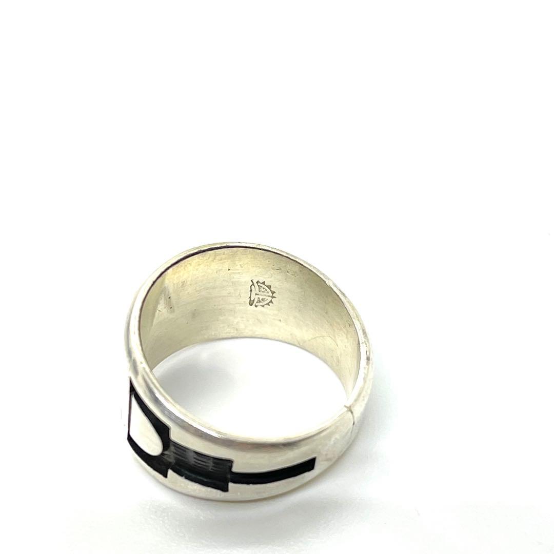 ●ホピ族・レオン ロマキマ作●オーバーレイ・ハーフサン●シルバーリング●925