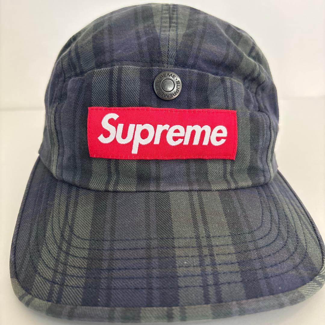 Supreme ジェットキャップ　帽子　チェック　ポケット付　ボックスロゴ
